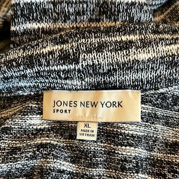 Jones New York Sport black white long sleeve open cardigan Size XL - Picture 7 of 9